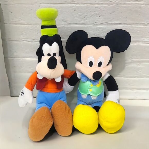 Disney Mickey Mouse And Goofy Plush 16" Just Play Stuffed Toys Dolls Classic - Picture 1 of 14